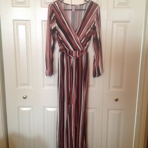 Pink Striped Jumpsuit